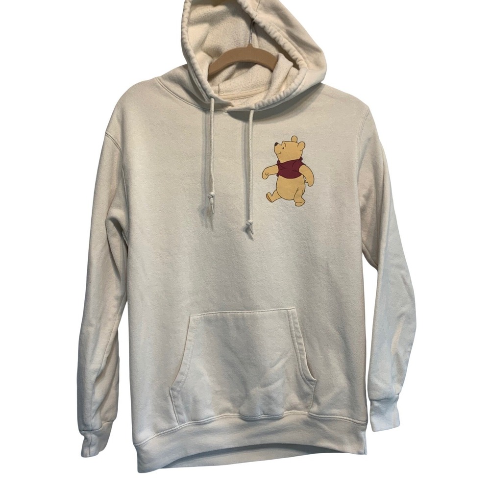 Disney Winnie the Pooh Hoodie S Cream Authentic Chenille Patch Tigger Eeyore